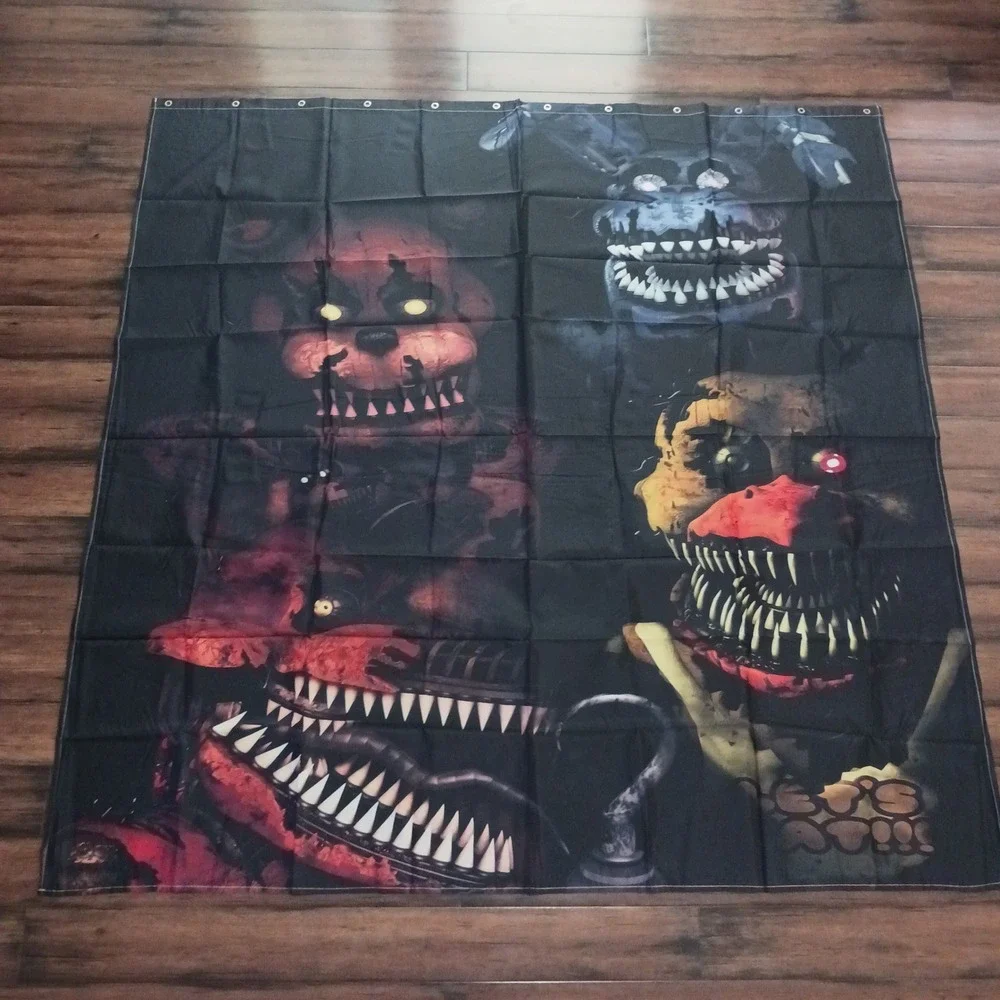 Five Nights at Freddys FNAF 4 Piece Shower Curtain Bathroom Set